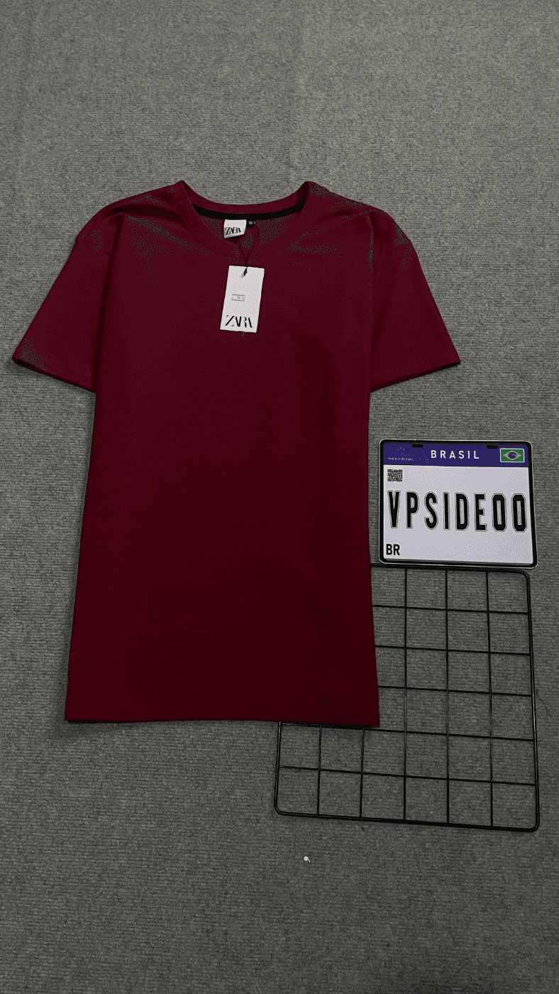Camiseta Zara Vermelho Vinho