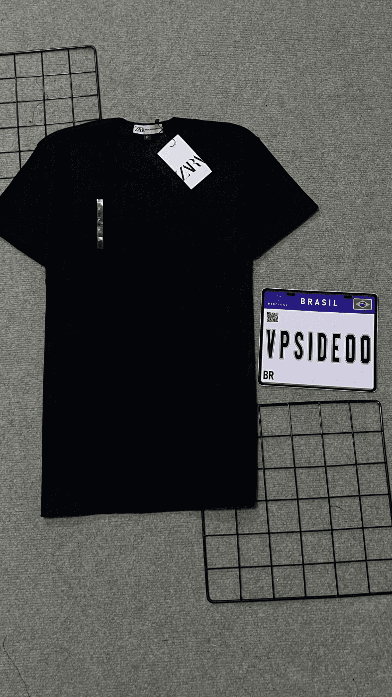 Camiseta Canelada Zara Preta