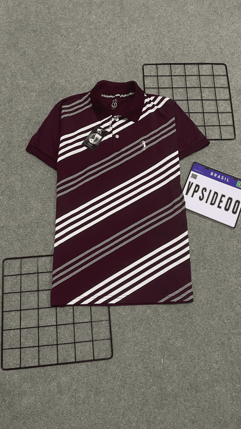 Gola Polo Aleatory Listra Vinho