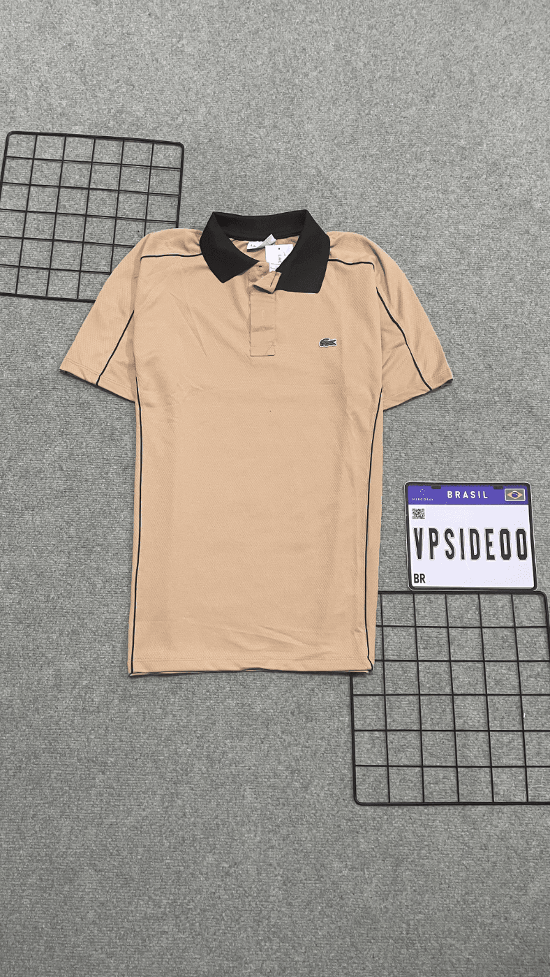 Gola Polo Lacoste Bege Diferenciada 