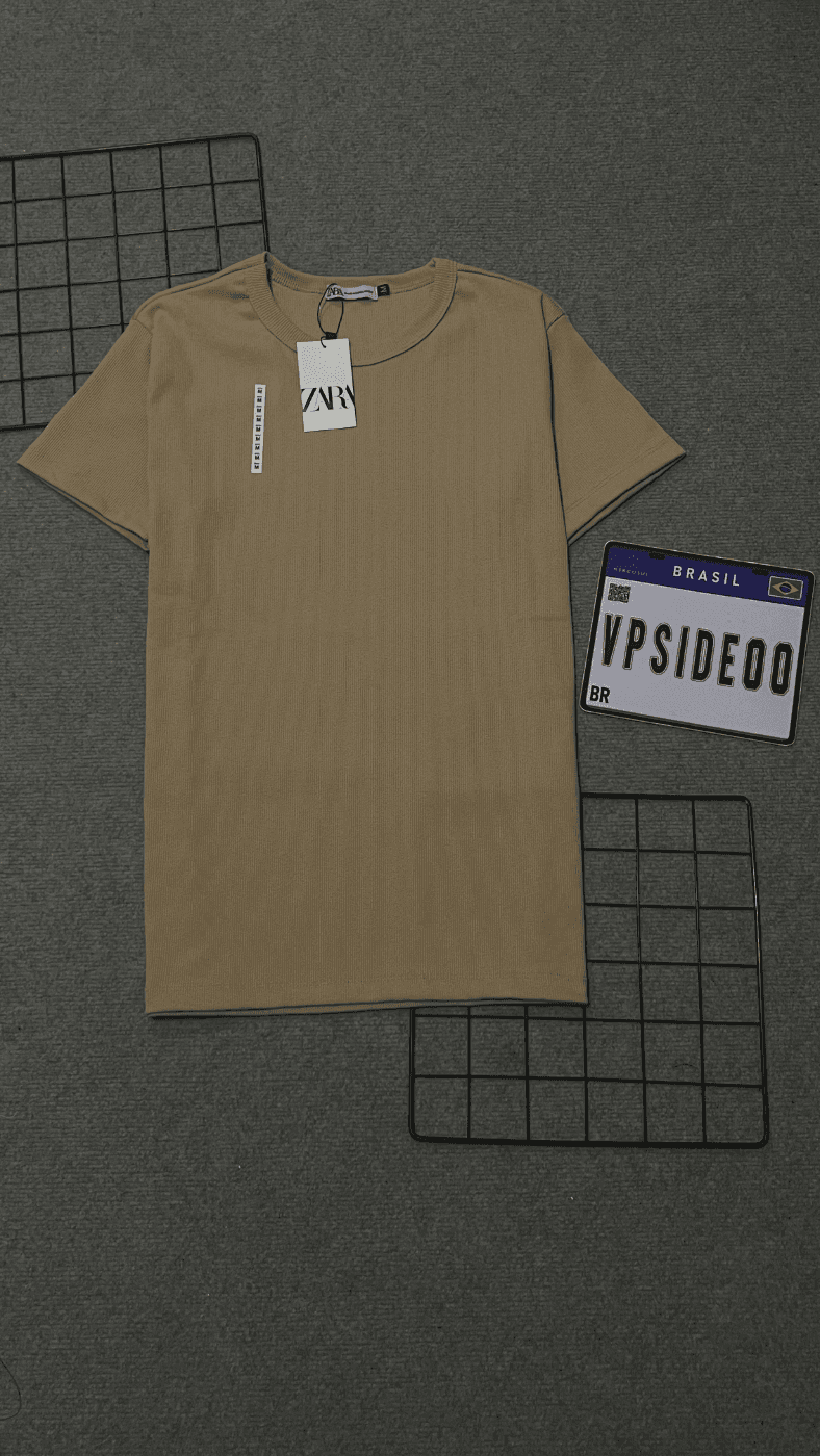 Camiseta Canelada Bege