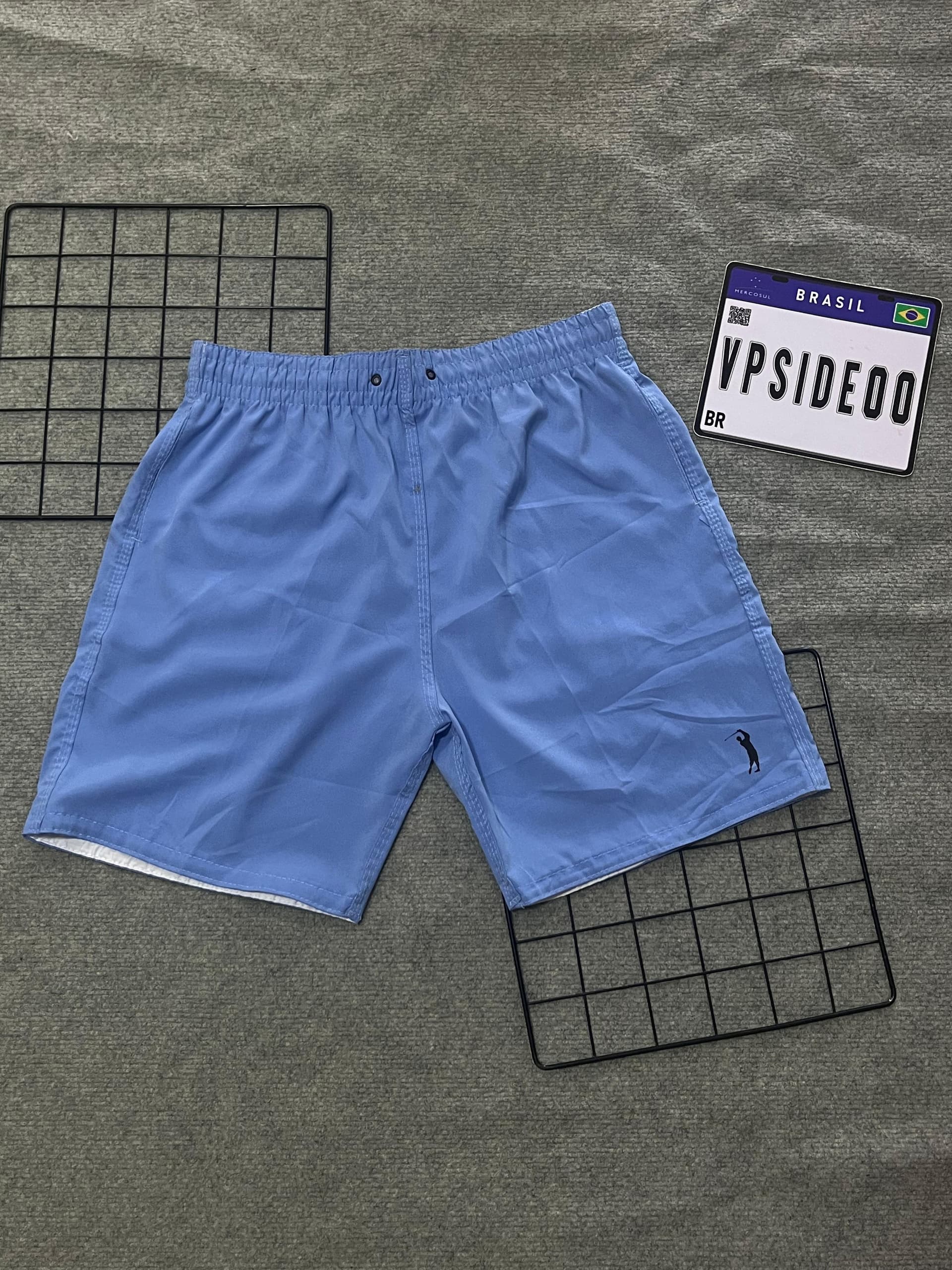 Short Dry Fit Aleatory Azul Bebê