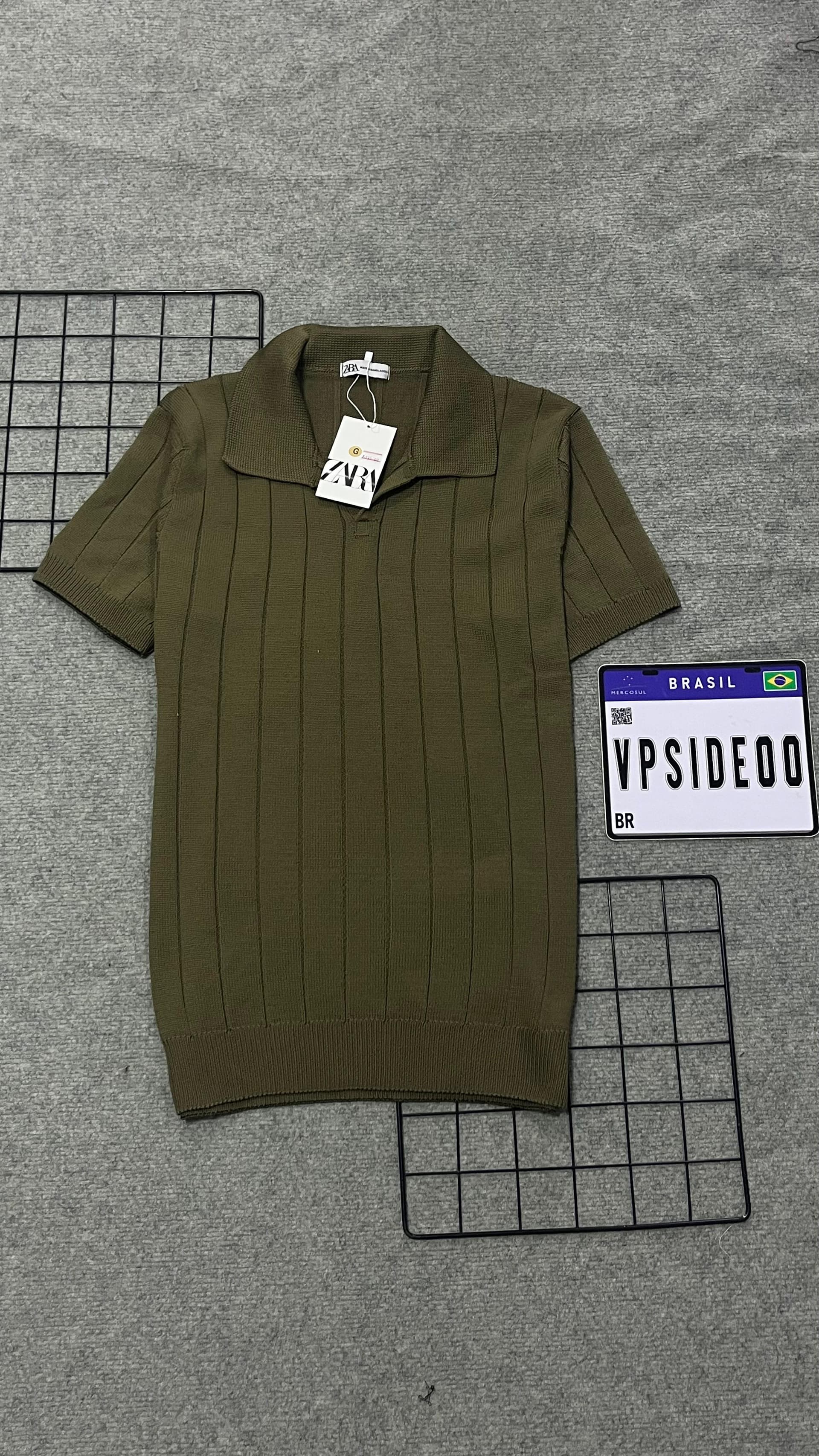 Gola Polo Zara Verde Texturizada