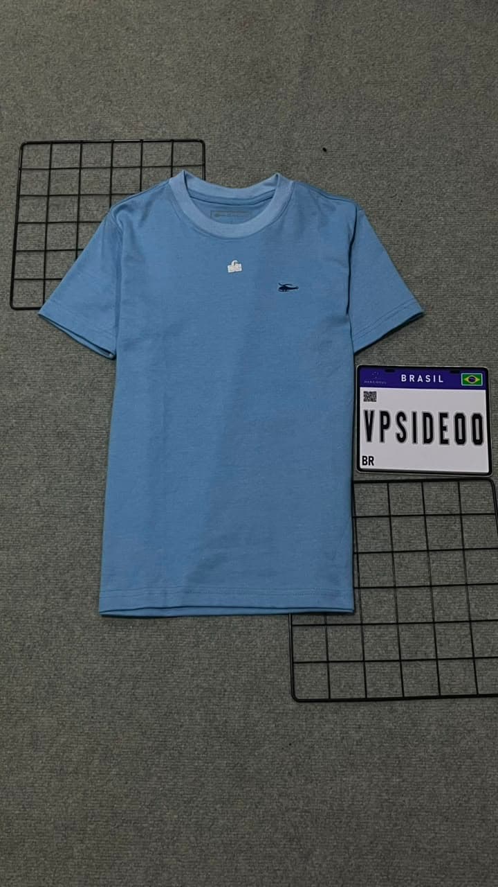 Camiseta Sallo Suedine Azul Bebê